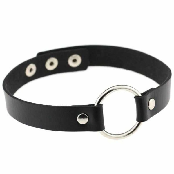 Discreet Black O-Ring Snap Choker