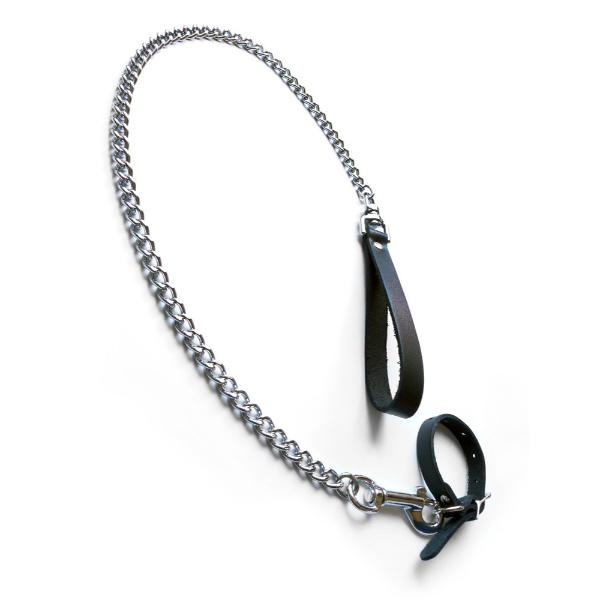 Kinklab Buckling Cock Ring and Chain Leash Set