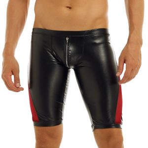 Men's Black and Red Fetish Shorts