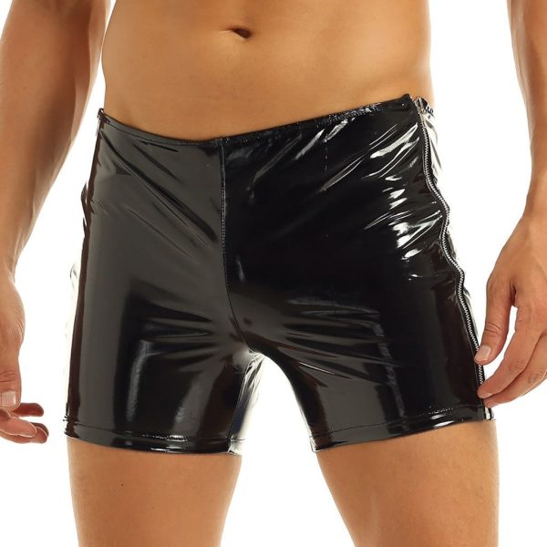 Men's Side-Zip Vinyl Shorts