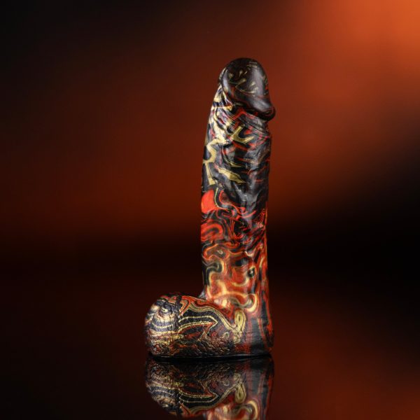 Inferno 7” Silicone Dildo Vapor Gold by KINK