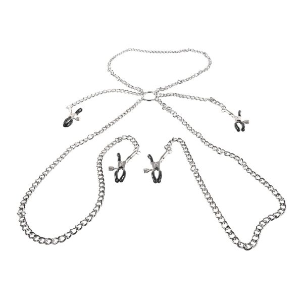 Collar to Nipple and Labia Clamps by KINK