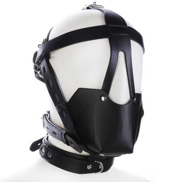 Open-Face Bondage Hood with Gag